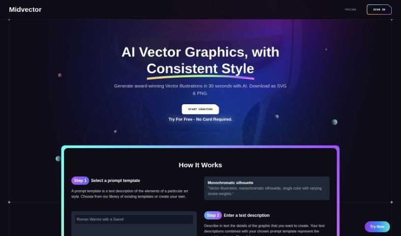 Screenshot of Midvector