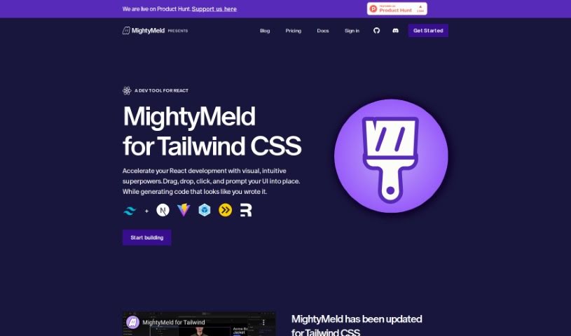 Screenshot of MightyMeld for Tailwind