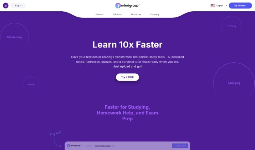 Screenshot of Mindgrasp AI