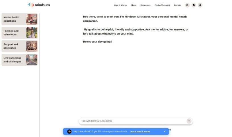 Screenshot of Mindsum AI