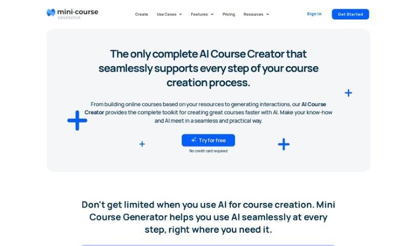Screenshot of Mini Course Generator AI Assistant