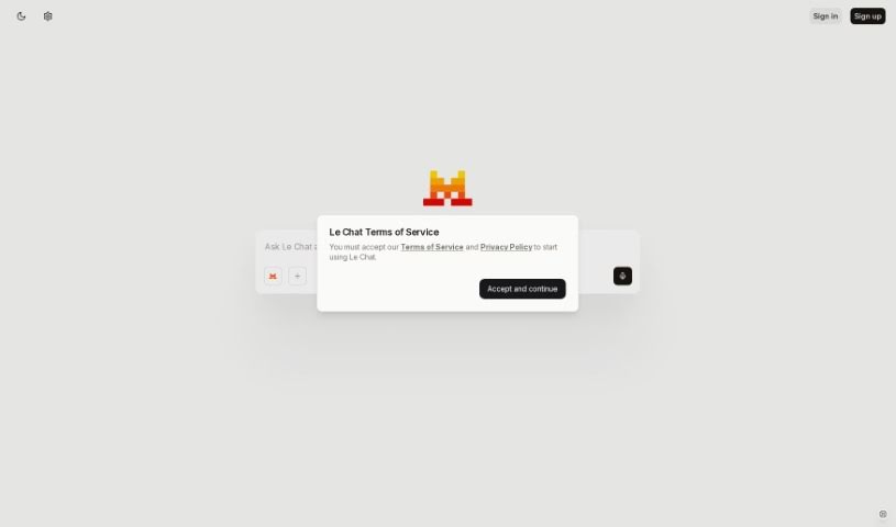 Screenshot of Le Chat by Mistral AI