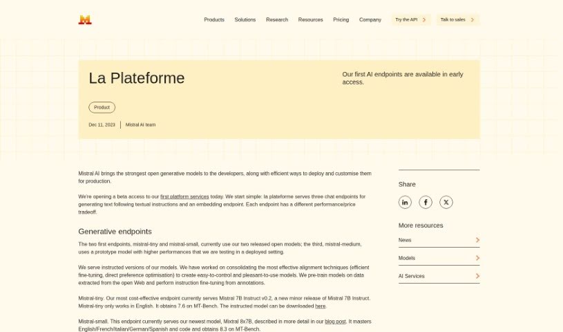 Screenshot of Mistral AI Mistral-medium