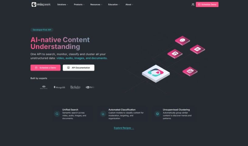 Screenshot of Mixpeek