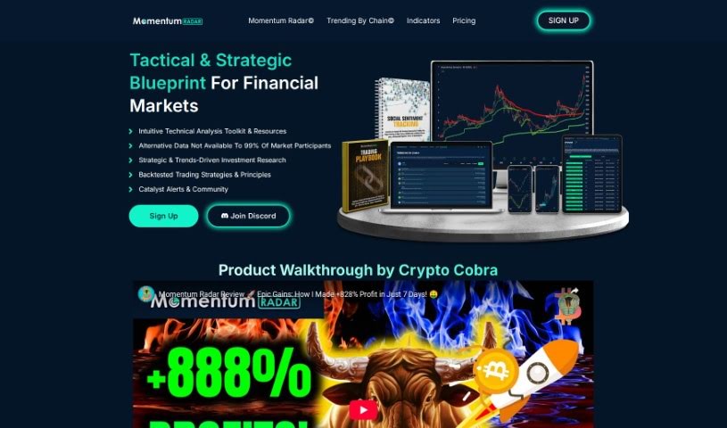 Screenshot of Momentum Radar