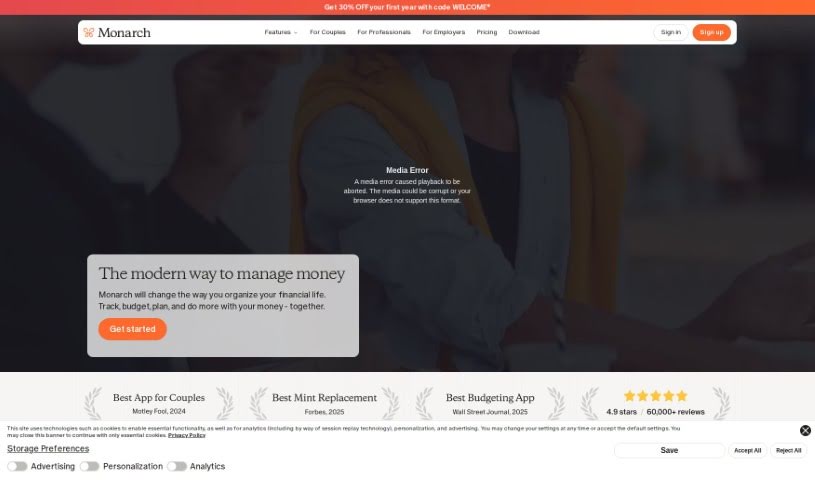 Screenshot of Monarch