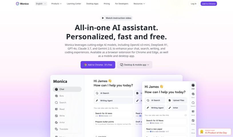 Screenshot of Monica