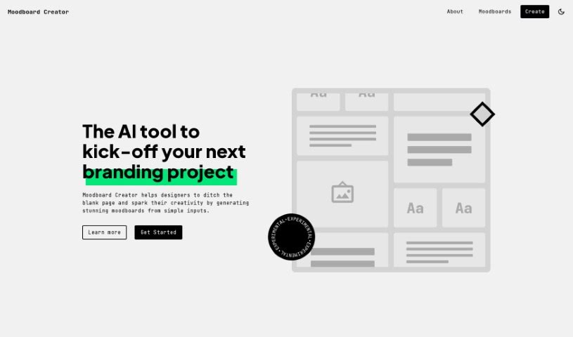 Screenshot of Moodboard Creator