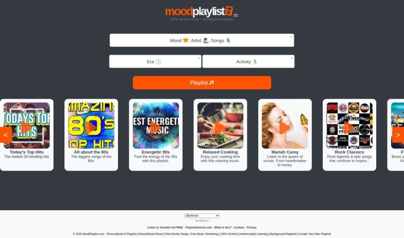 Screenshot of Moodplaylist