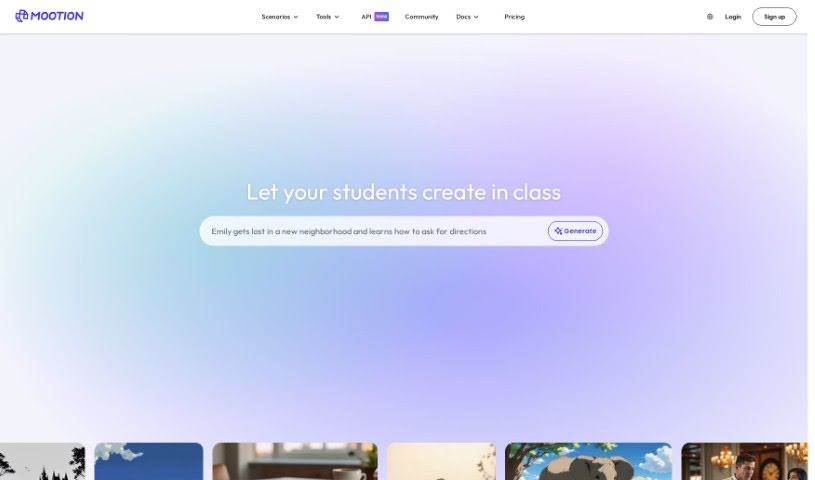 Screenshot of Mootion