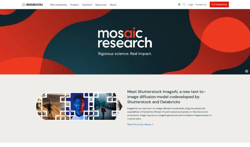 Screenshot of Mosaicml