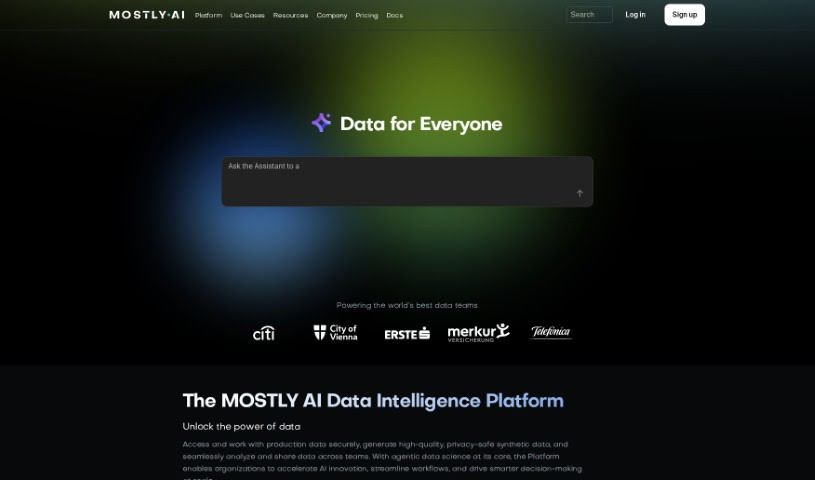 Screenshot of Mostly AI