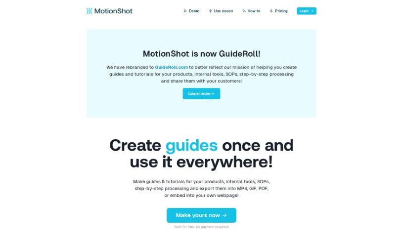 Screenshot of MotionShot