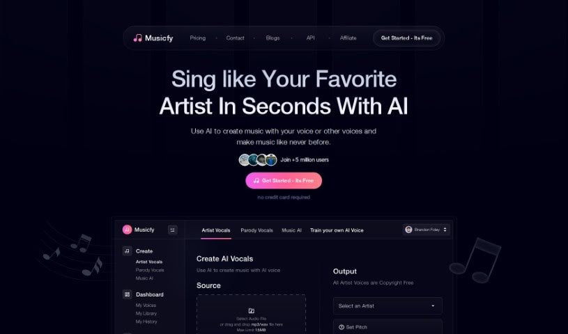 Screenshot of Musicfy