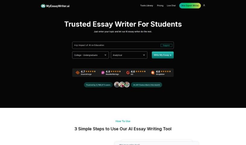 Screenshot of My Essay Writer