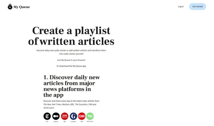 Screenshot of My Queue