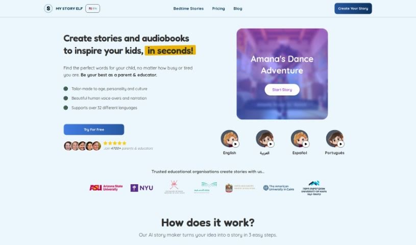 Screenshot of My Story Elf