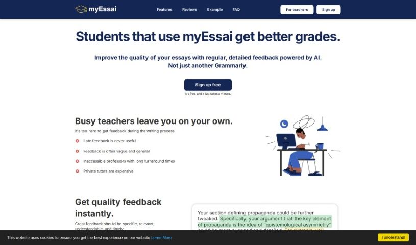 Screenshot of myEssai