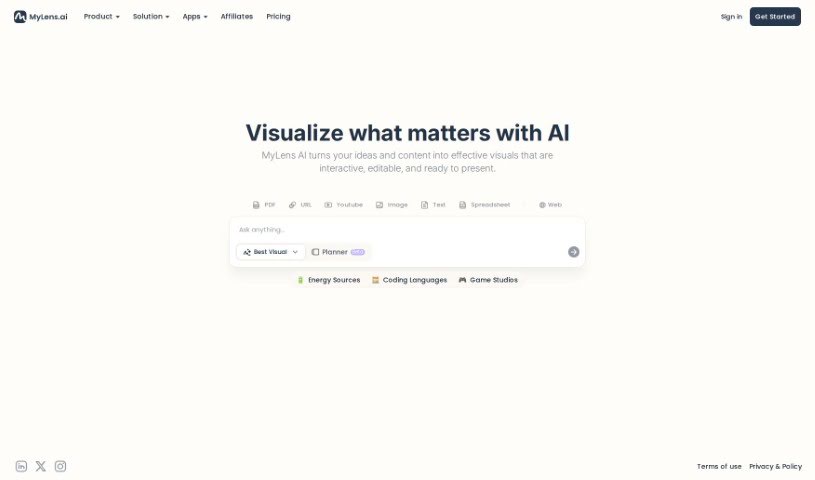 Screenshot of MyLens AI