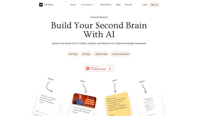 Screenshot of MyMemo AI
