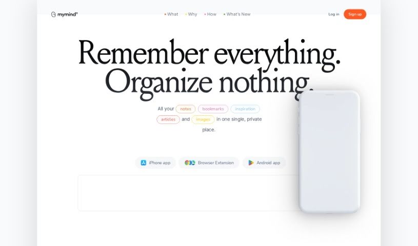 Screenshot of MyMind