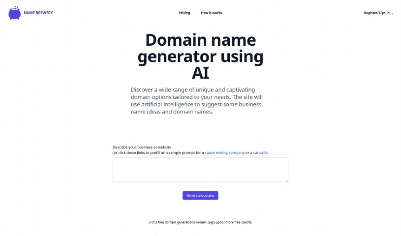 Screenshot of Name Brewery