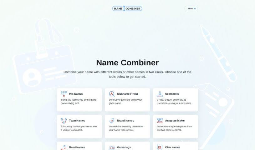 Screenshot of Name Combiner