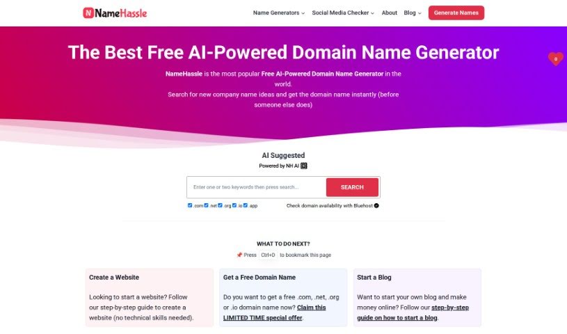 Screenshot of Namehassle