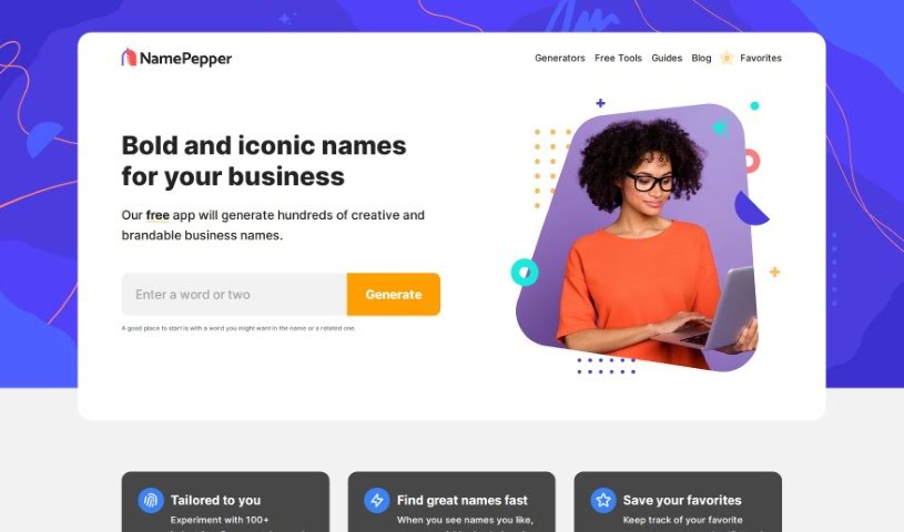 Screenshot of NamePepper