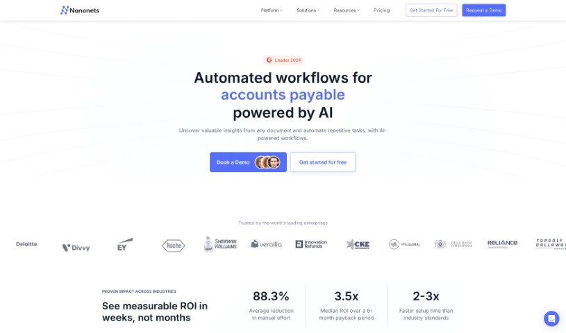 Screenshot of Nanonets