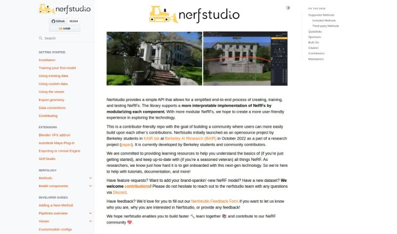 Screenshot of NeRF Studio