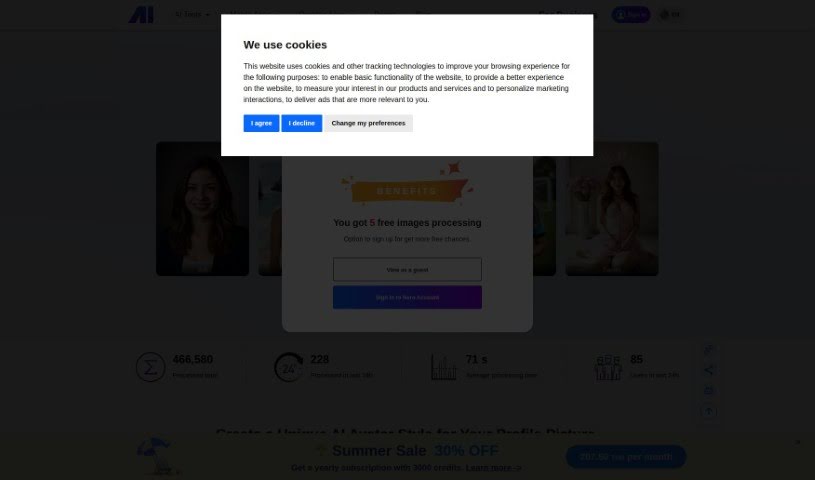 Screenshot of Nero AI Avatar Generator