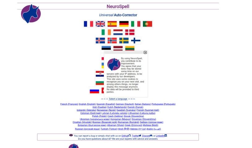 Screenshot of NeuroSpell