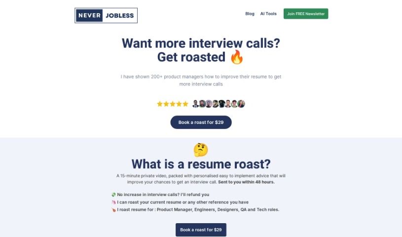 Screenshot of Never Jobless