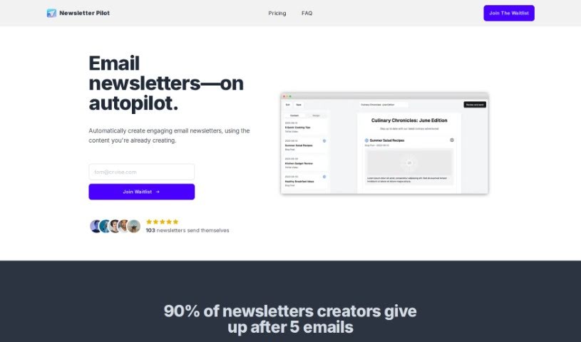 Screenshot of Newsletter Pilot