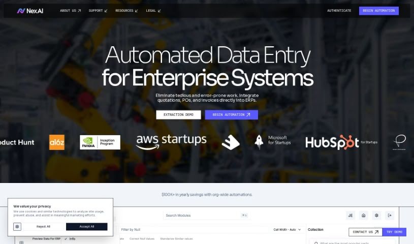 Screenshot of Nex AI