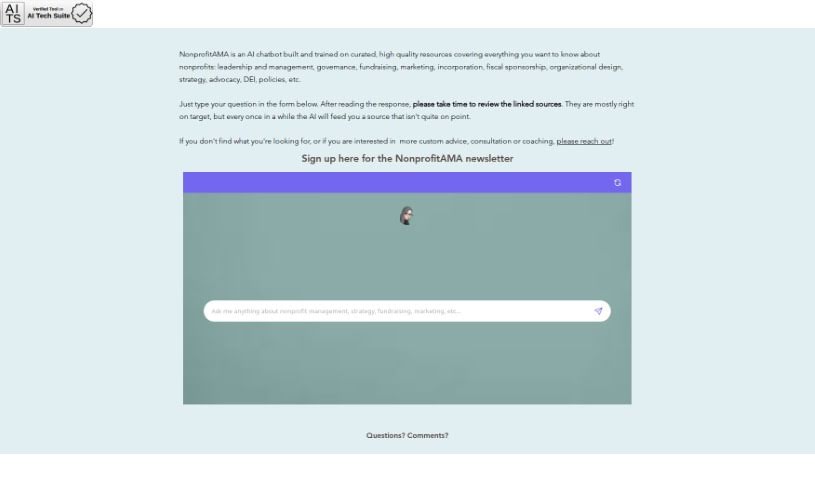Screenshot of NonprofitAMA