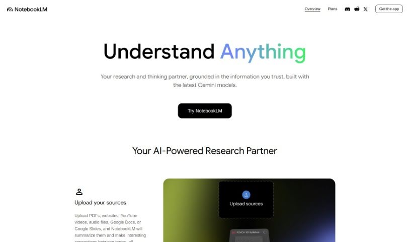 Screenshot of NotebookLM