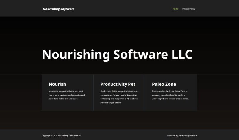 Screenshot of Nourishing Software