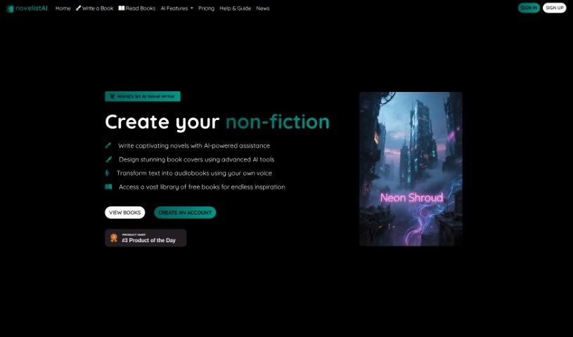 Screenshot of novelistAI