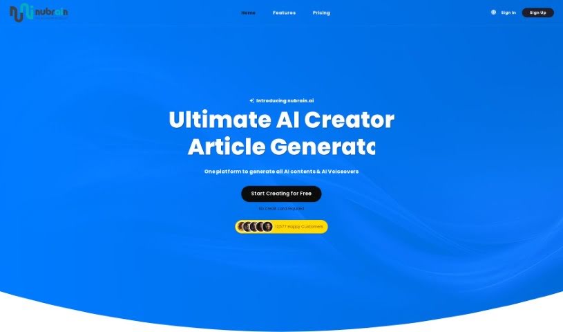 Screenshot of Nubrain.ai