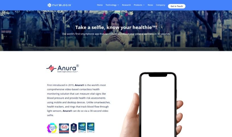 Screenshot of NuraLogix