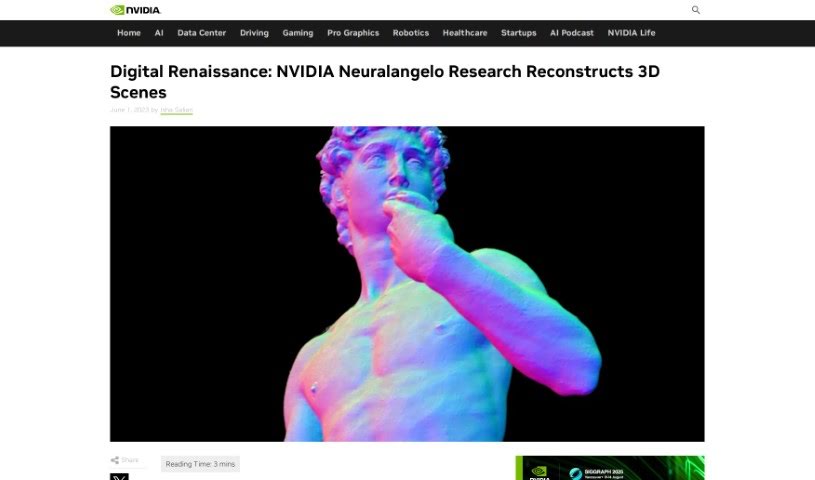 Screenshot of NVIDIA Neuralangelo