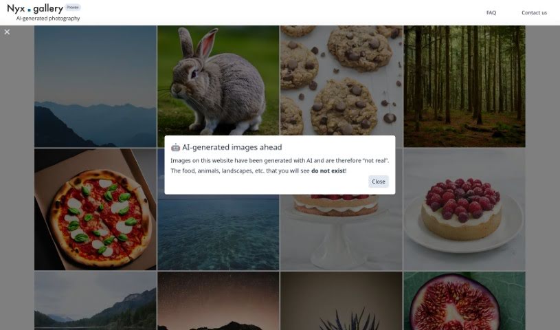 Screenshot of Nyx.gallery
