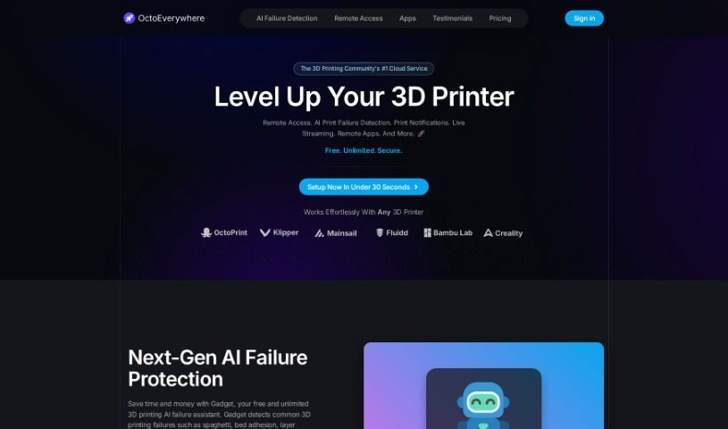 Screenshot of OctoEverywhere