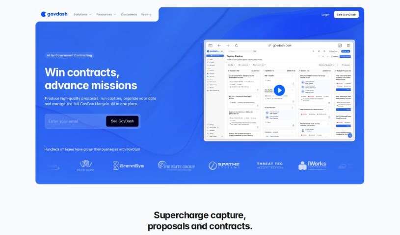 Screenshot of GovDash
