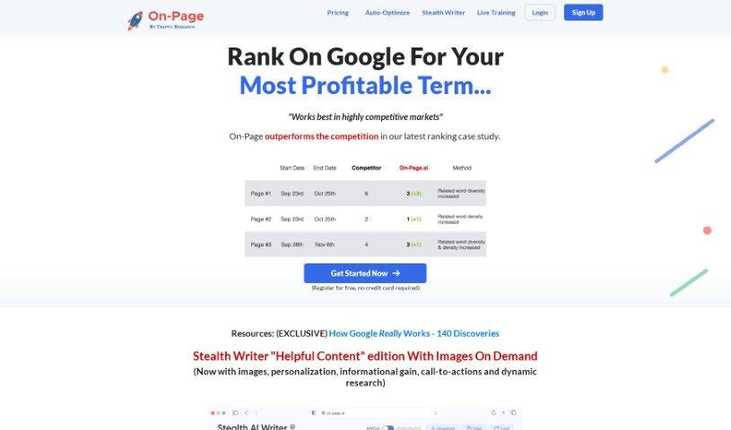 Screenshot of On-Page.ai