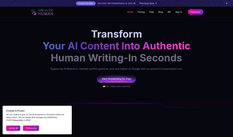 Screenshot of One Click Human