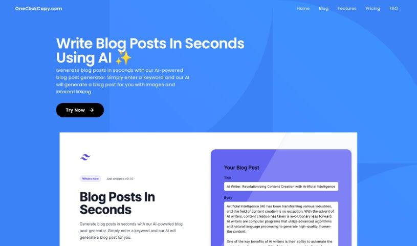 Screenshot of Oneclickcopy.com