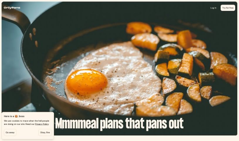 Screenshot of OnlyPans